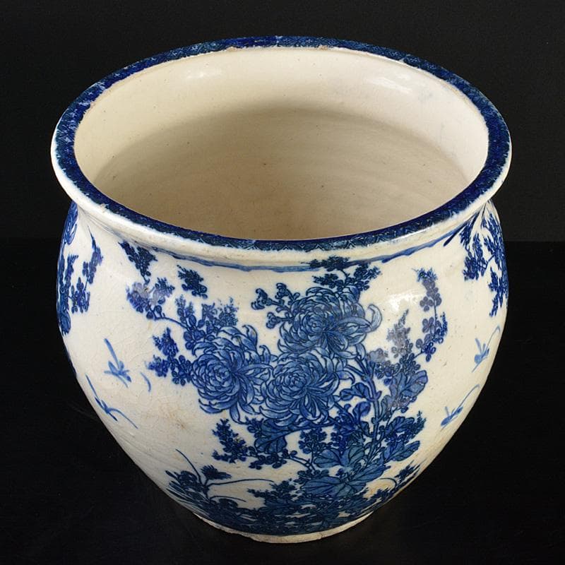 瀬戸焼 古瀬戸染付 菊文 壷 M R7323F - メルカリ