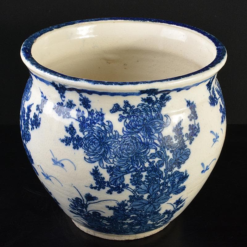 瀬戸焼 古瀬戸染付 菊文 壷 M R7323F - メルカリ