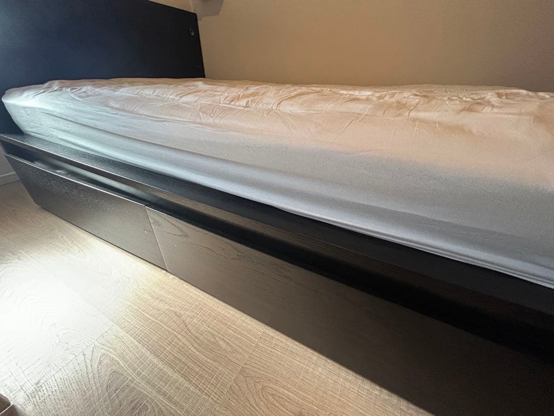 IKEA ベッドフレーム MALM 収納ボックス2個付き