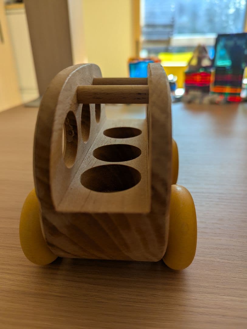 木製カラフル車おもちゃ3台セット　グリムス