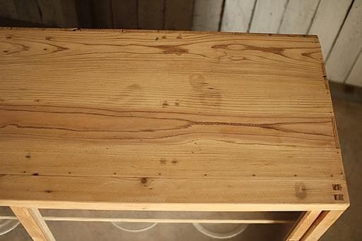 ロコ　古い木枠のガラス戸棚　引き出し3杯　水屋　食器棚　カウンター