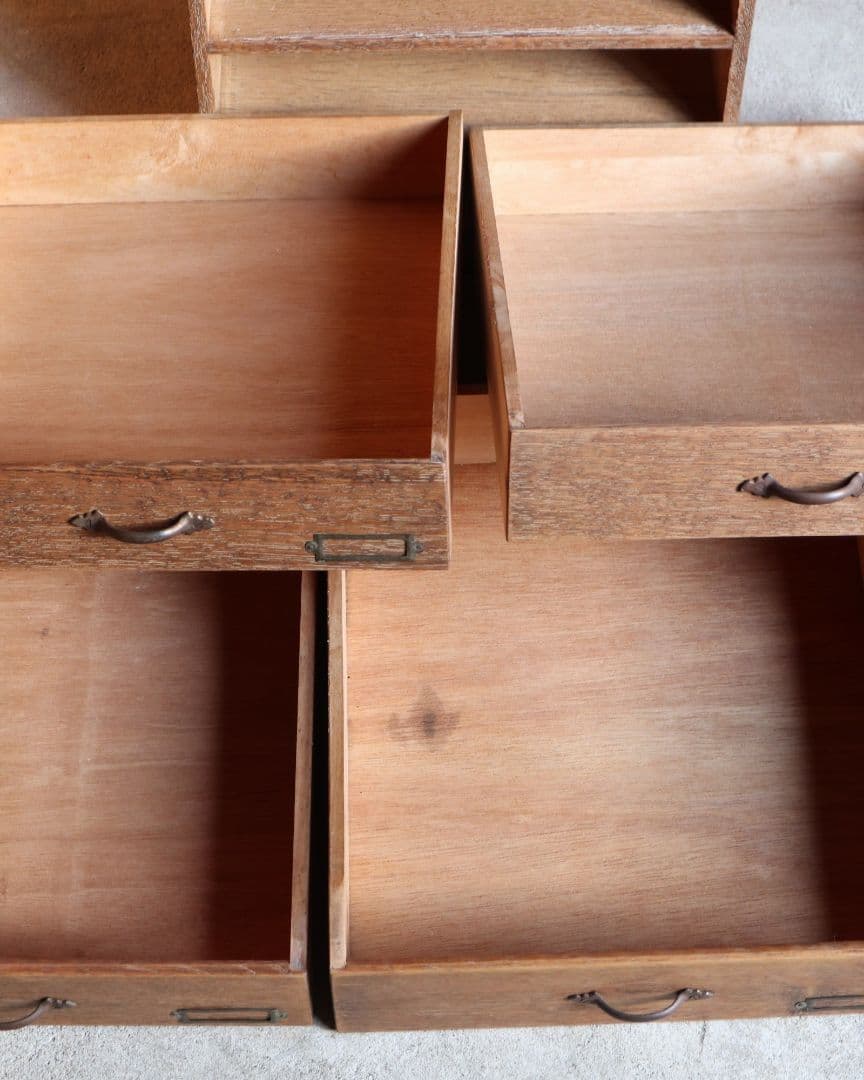 12/6(土)まで値下げ中 楢(ナラ)材の5杯小引き出し 収納棚