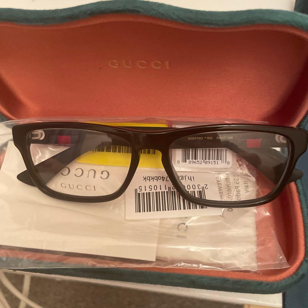 GUCCI グッチ メガネ GG0174O メンズ レディース スクエア型 黒縁