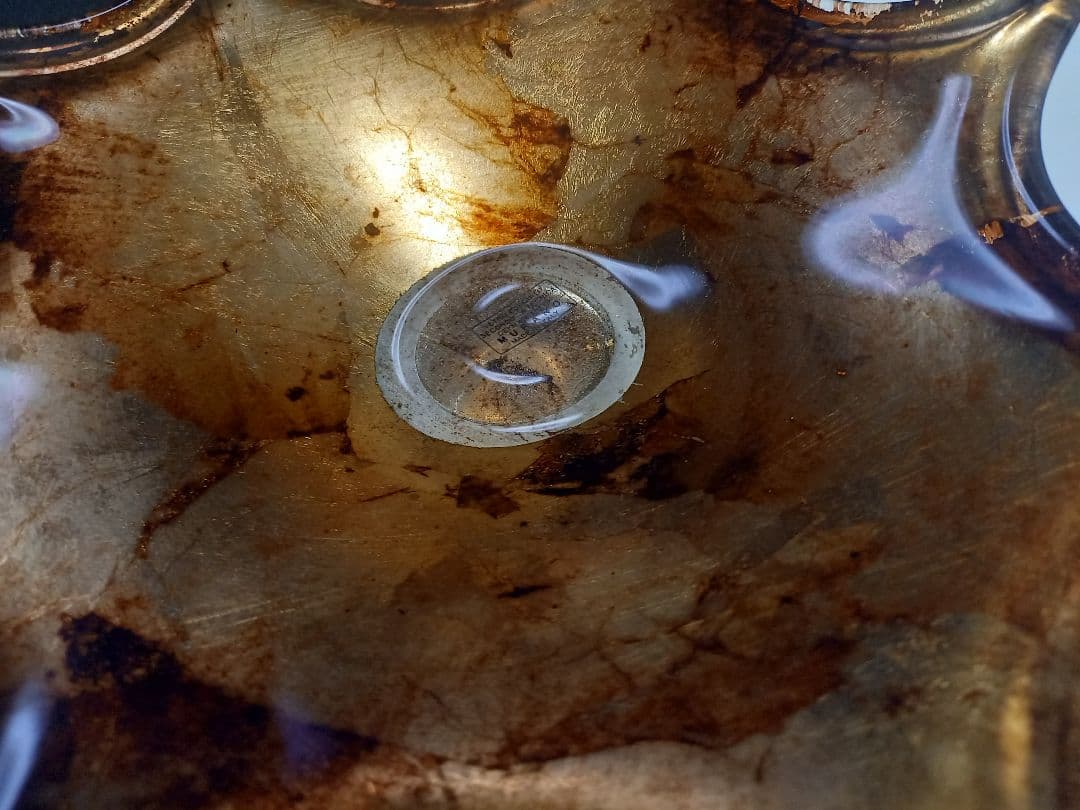 イタリア　ムラーノ　ガラス　水冠　金箔　スタンド　トレー