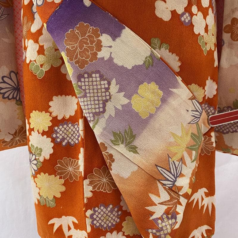 511ag30◎七五三 三歳 女の子 アンティーク着物&被布&長襦袢 紫◎