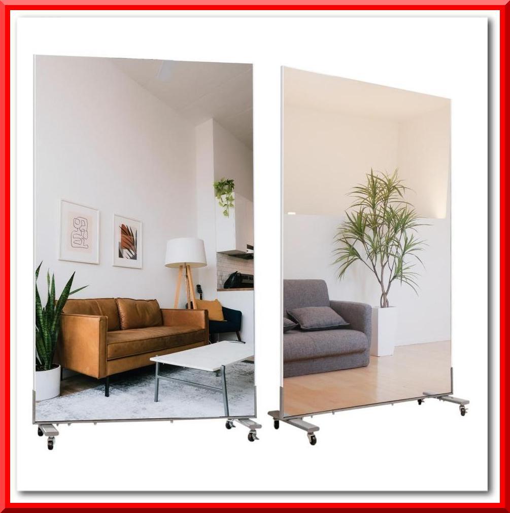 割れない鏡 スタンドミラー 全身鏡 幅100×高さ160cm スタンド付き（黒）