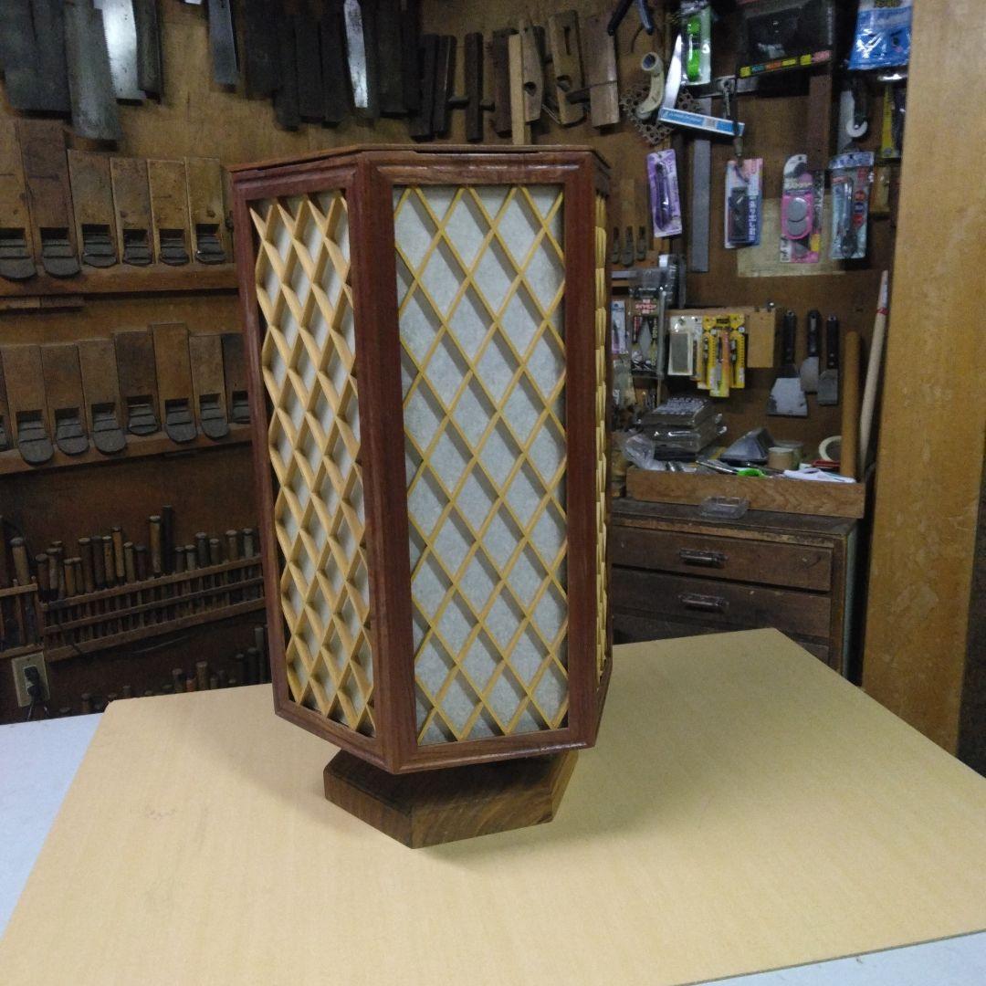 六角形の木製ランプシェード(行灯）手作り