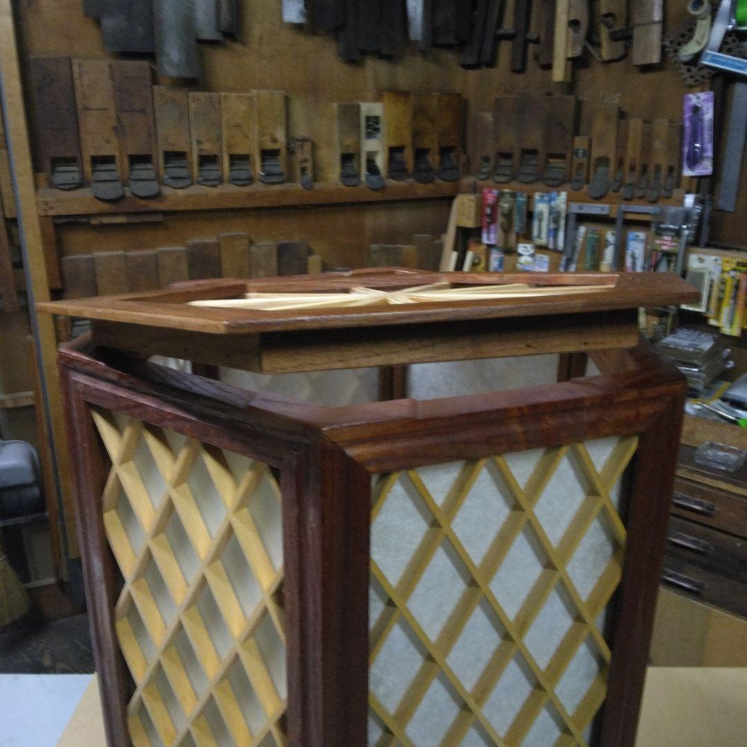 六角形の木製ランプシェード(行灯）手作り