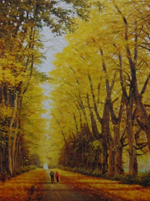 藤田昌市、【道のり（スコットランド・ブレア城）】、希少な大判額装用画集より