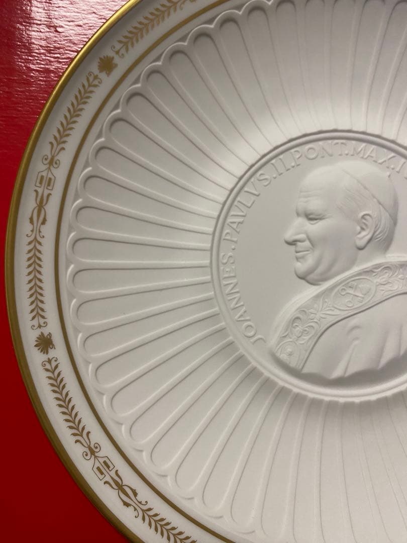 ジノリミレニアムコレクション　ヨハネパウロ2世記念プレート(未使用、実家保管品)