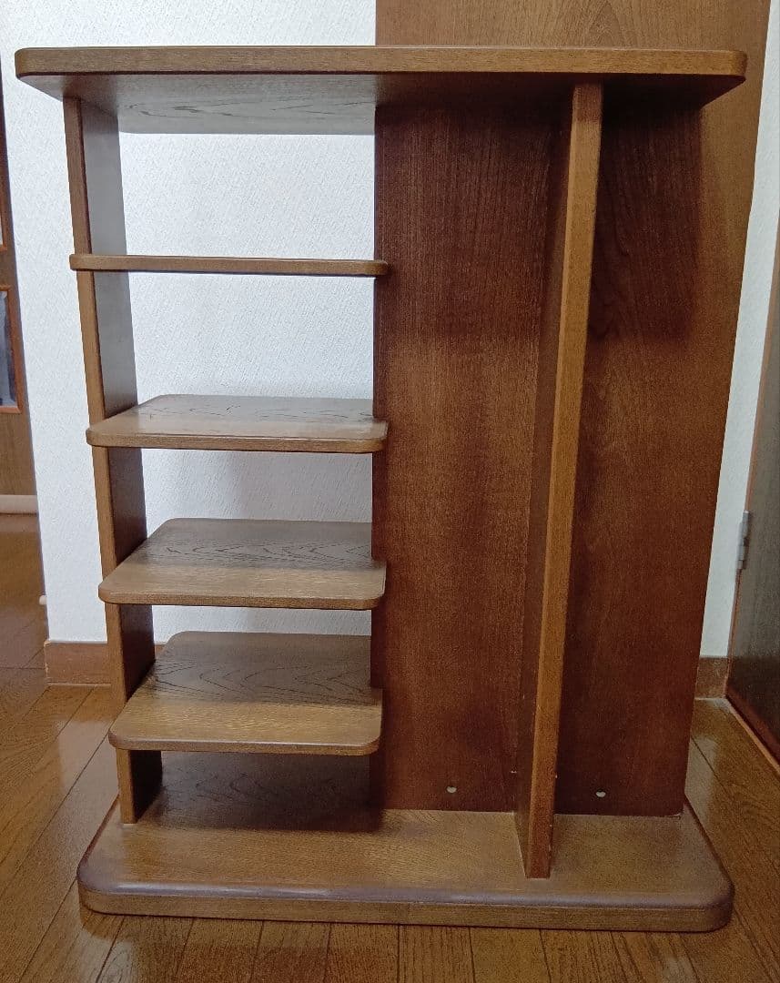 木製 全身鏡 スタンドミラー 収納ラック付き