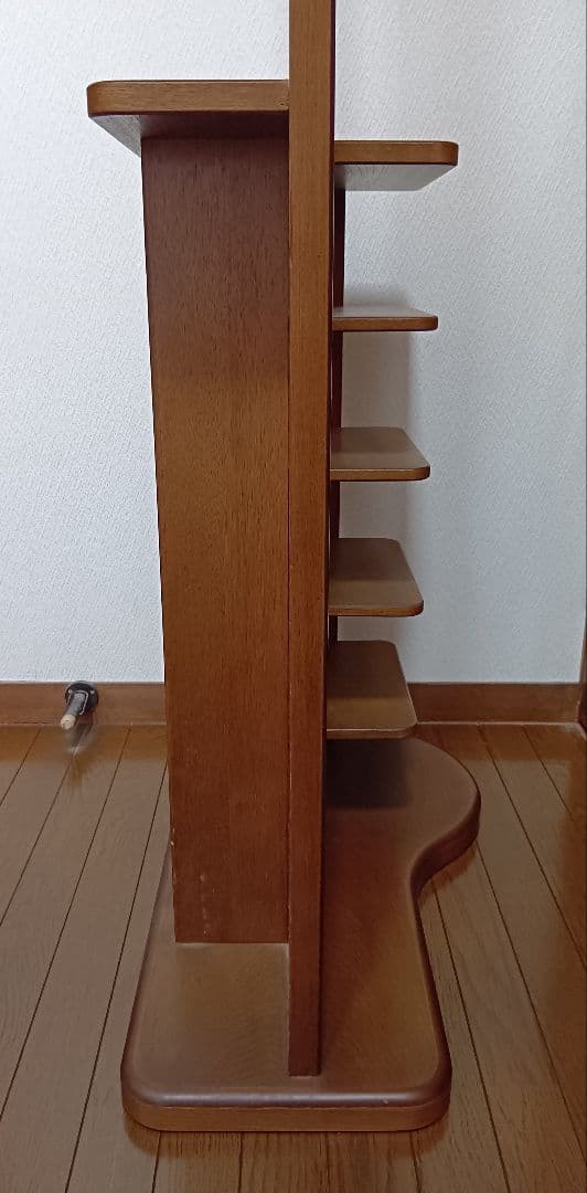 木製 全身鏡 スタンドミラー 収納ラック付き