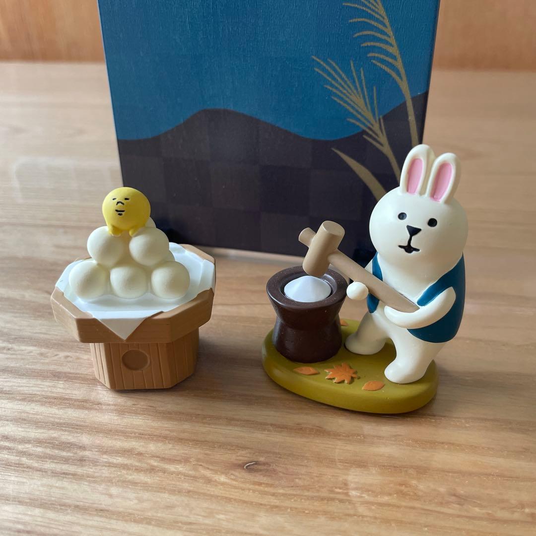 concombre 月見だんご : 満月ついたて:餅つきうさぎ　 3点セット