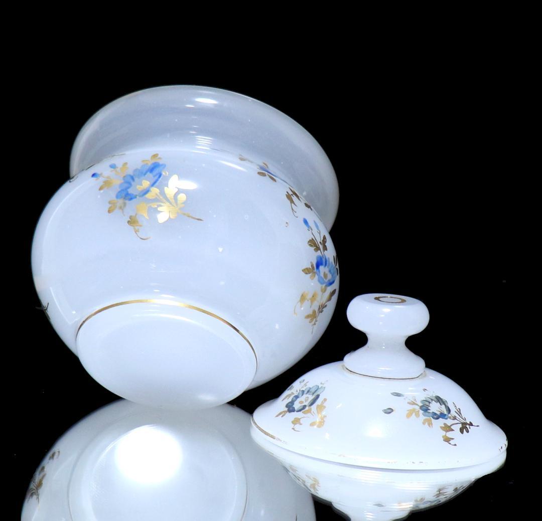 オールド・バカラ 激レア1870年頃 金彩エナメル彩オパーリンクリスタル製 蓋物