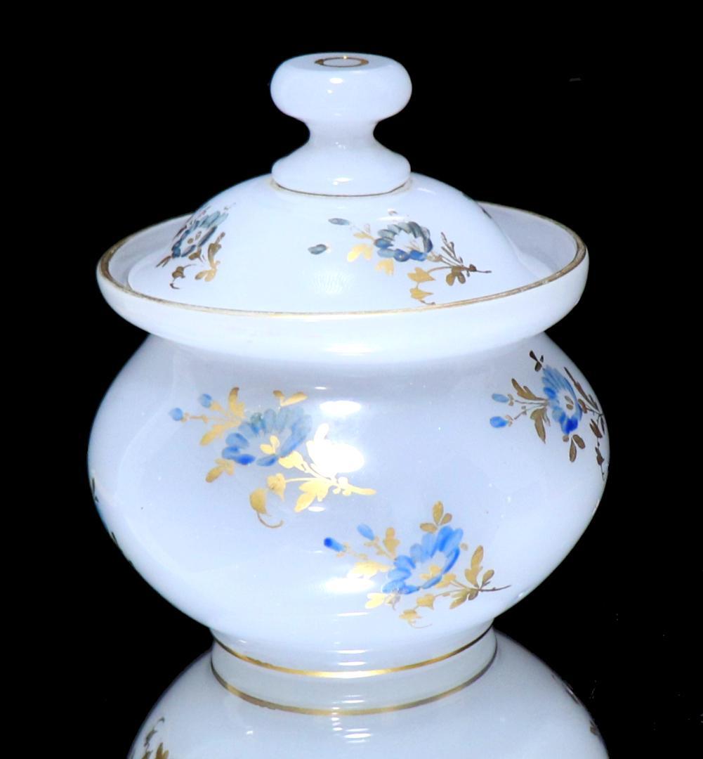 オールド・バカラ 激レア1870年頃 金彩エナメル彩オパーリンクリスタル製 蓋物