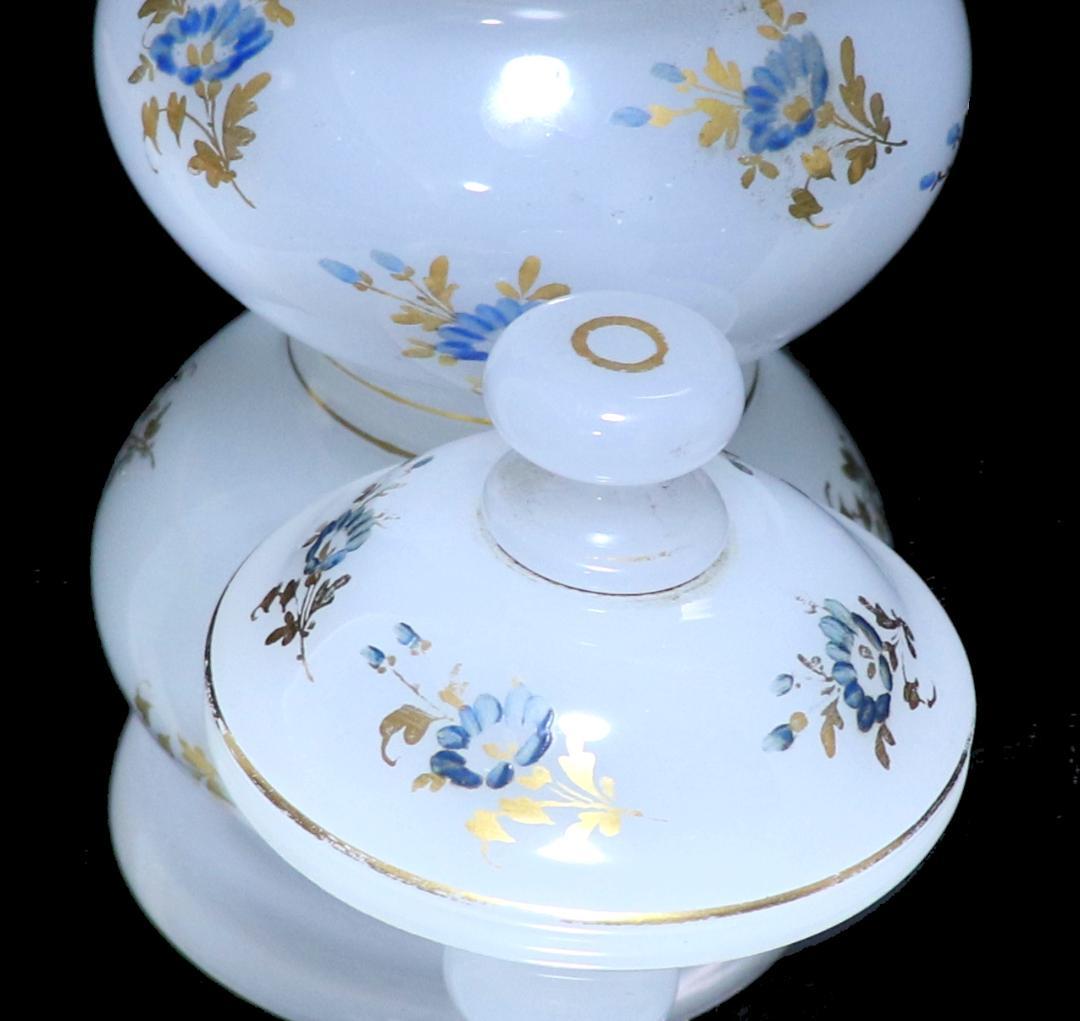 オールド・バカラ 激レア1870年頃 金彩エナメル彩オパーリンクリスタル製 蓋物