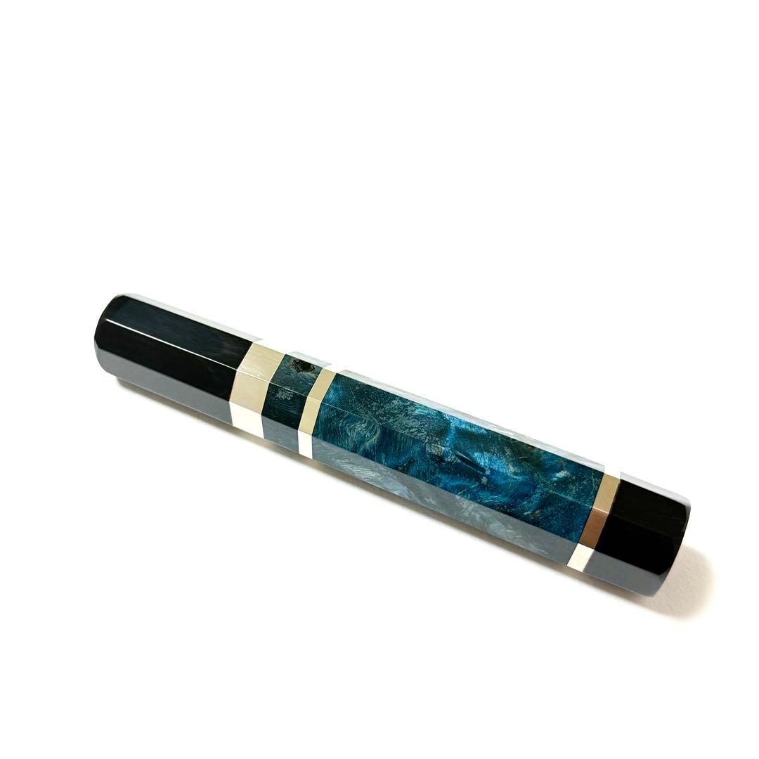 三段銀巻 黒水牛角 ペティ4寸 スタビライズドウッド 包丁柄 ペティ120