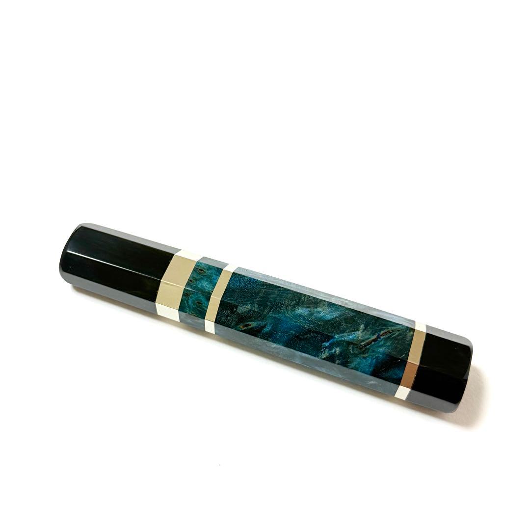 三段銀巻 黒水牛角 ペティ4寸 スタビライズドウッド 包丁柄 ペティ120