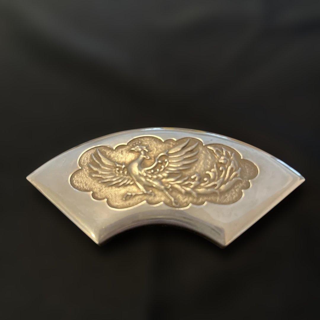 銀製 小物ケース 銀とガラス製の品の良い縦長アンティーク小物入れ 【1855年頃】