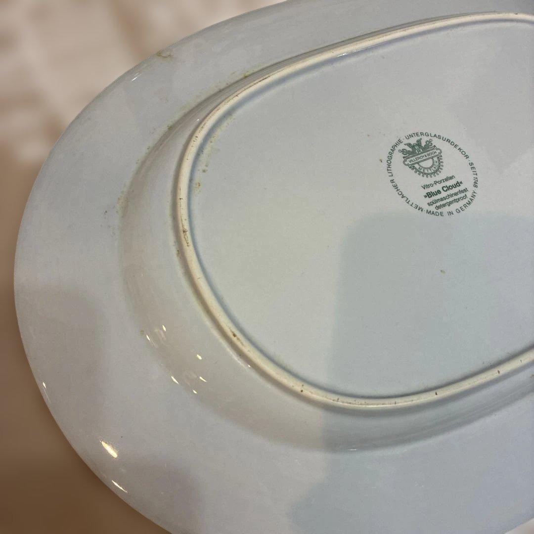 《希少》Villeroy&Boch Blue Cloud 楕円プレート　大きめ