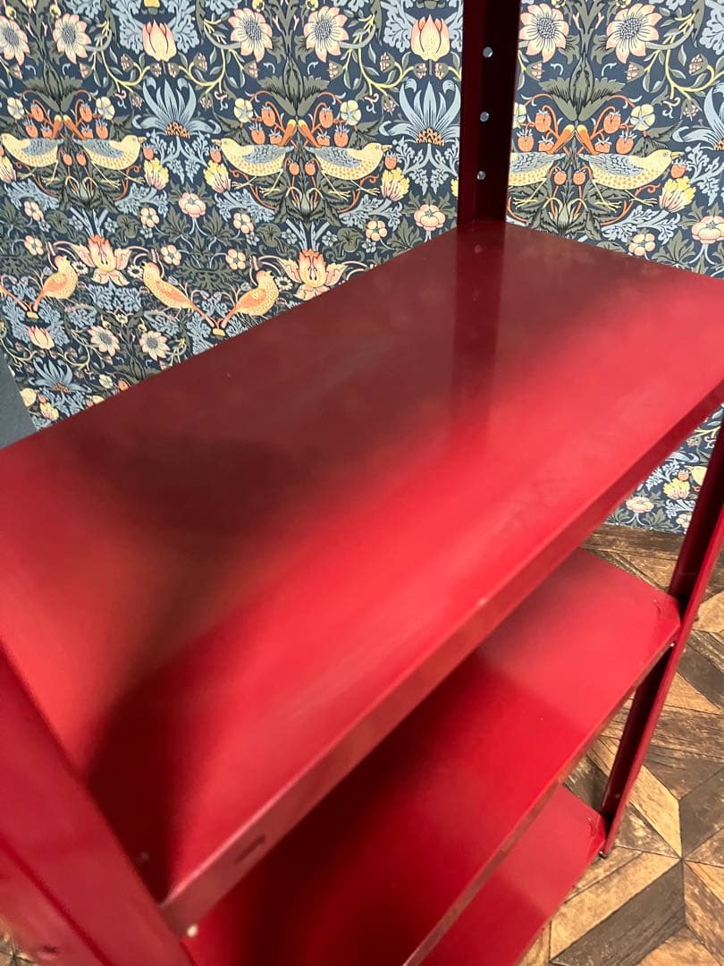 赤 スチール棚 スペースエイジ 昭和レトロ 当時物 インテリア レトロポップ