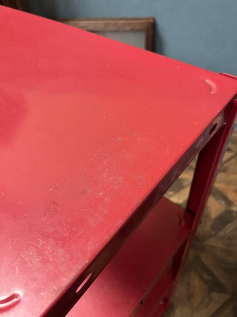 赤 スチール棚 スペースエイジ 昭和レトロ 当時物 インテリア レトロポップ