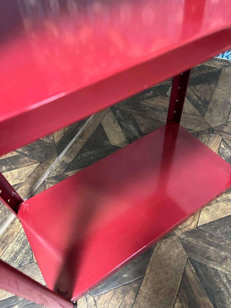 赤 スチール棚 スペースエイジ 昭和レトロ 当時物 インテリア レトロポップ