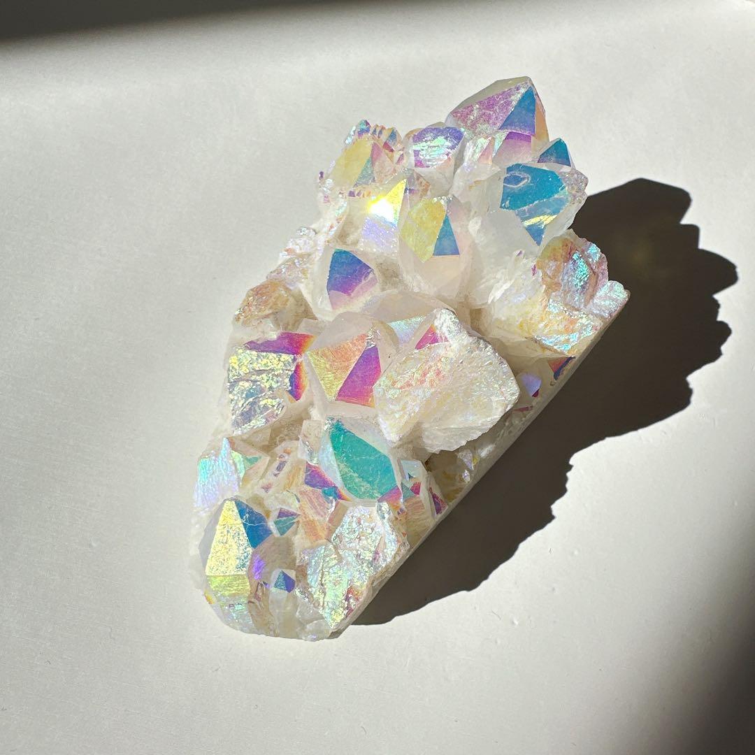 オーラ加工　クリアクォーツクラスター　天然石　置物