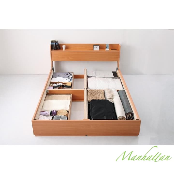 シングルサイズ 収納ベッド マットレス付き 北欧