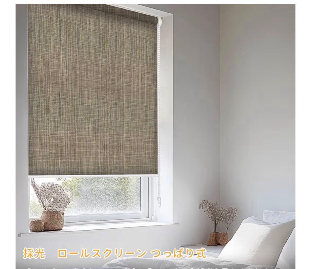 ロールスクリーン ロールカーテン 非遮光 突っ張り式 採光タイプ 2個セット