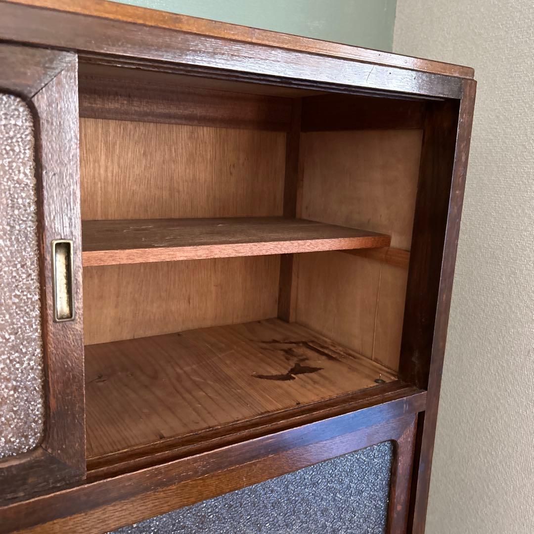 古家具ダイヤガラス食器棚　水屋箪笥