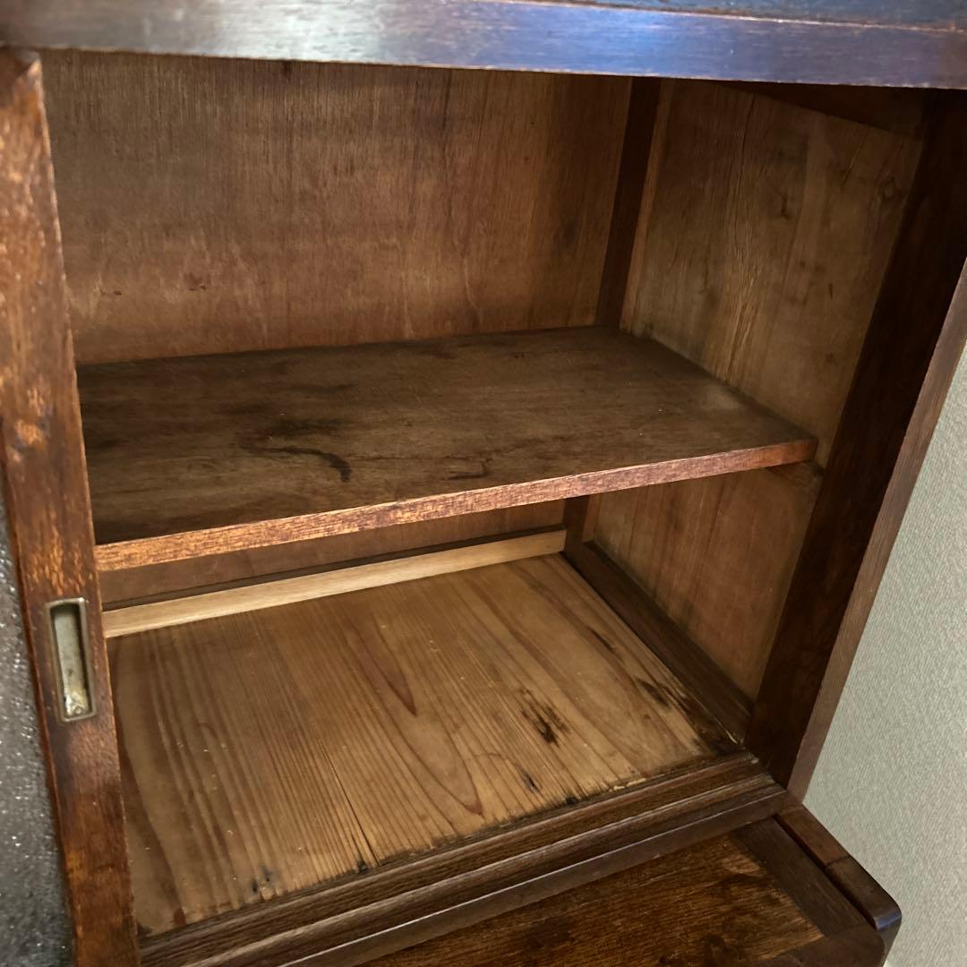 古家具ダイヤガラス食器棚　水屋箪笥