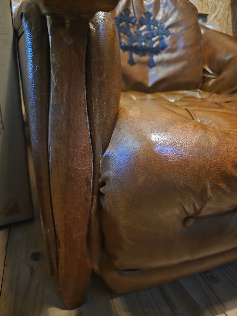 アメリカン ビンテージ 仕様 ソファ リメイク ホットロッド クロスパッチ 本革