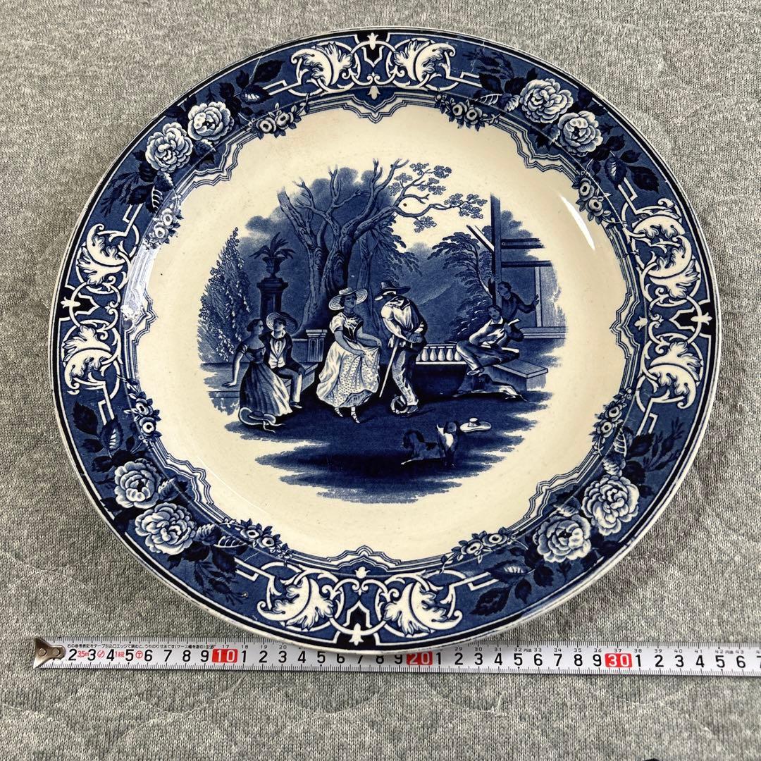 ブルーアンド ホワイト大皿 オランダ 阿蘭陀 シノワズリアンティーク ヨーロッパ