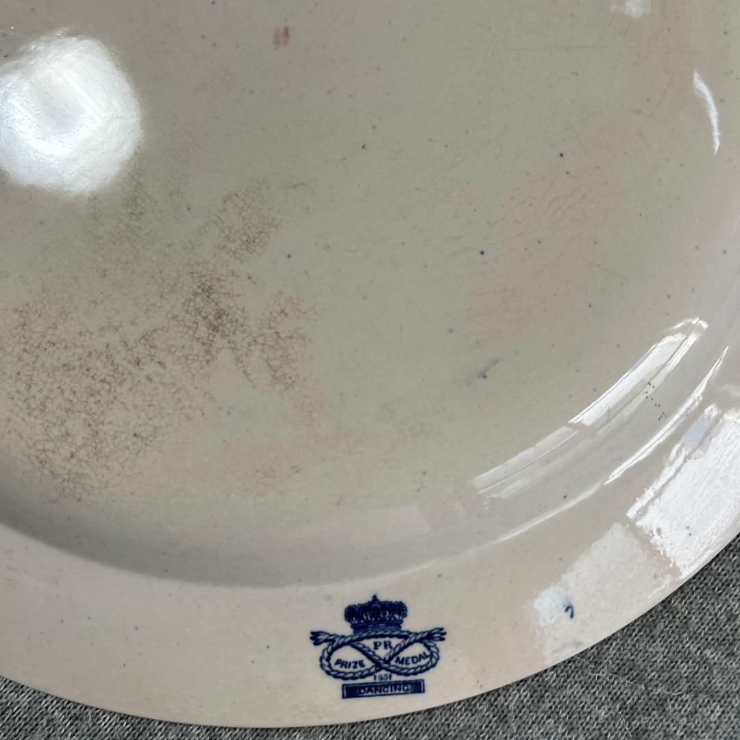 ブルーアンド ホワイト大皿 オランダ 阿蘭陀 シノワズリアンティーク ヨーロッパ