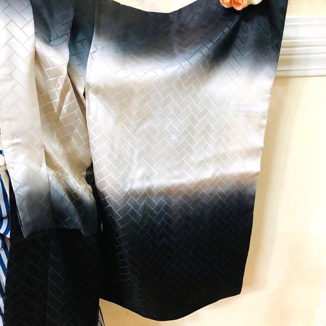 七五三 五歳‼️黒地グレー系 黄金鷹 金糸刺繍‼️袴未使用しつけ付き‼️完全フルセット