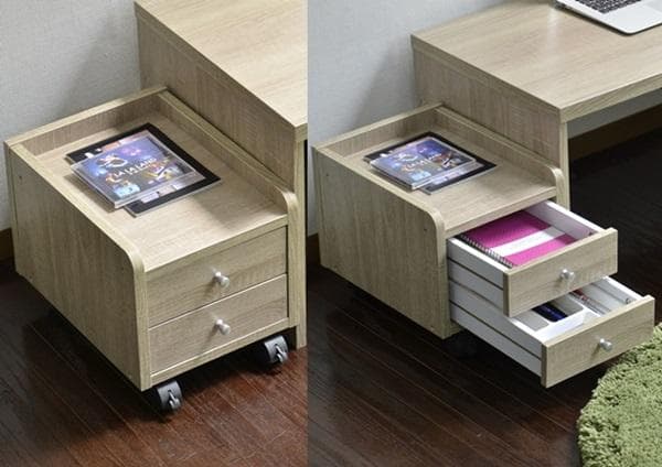 【新品送料無料】ロータイプデスク3点セット 90cm幅 デスク+ラック+チェスト