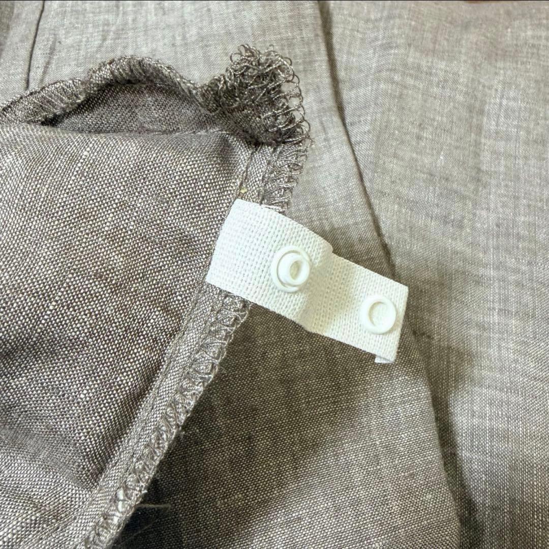 廃盤】無印良品 麻平織 掛ふとんカバー K キングブラウン(かんたん着脱