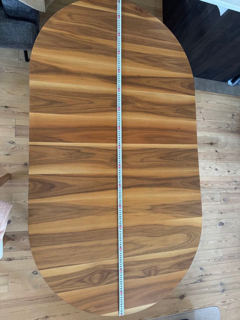 ウォールナット楕円形テーブル 180cm最大210cm