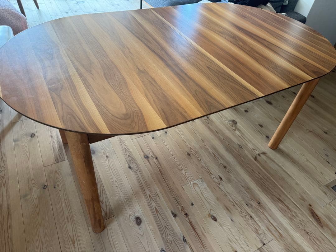 ウォールナット楕円形テーブル 180cm最大210cm