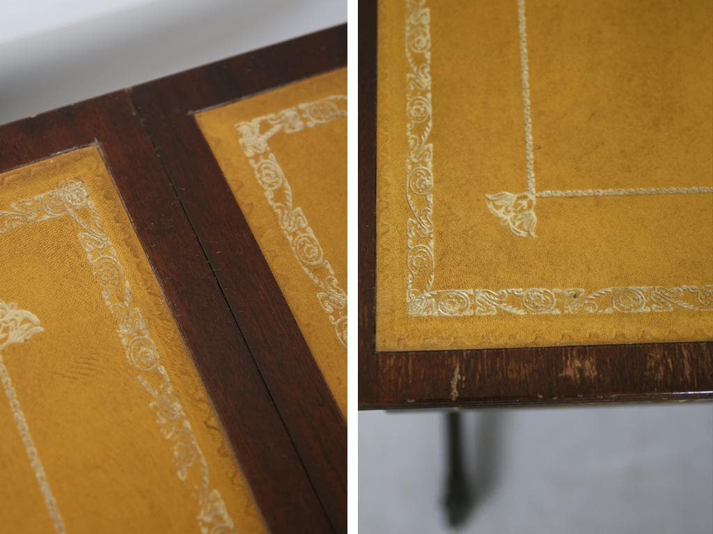 英国アンティーク木製ドロップリーフソファテーブル/折畳机バタフライ(92-282