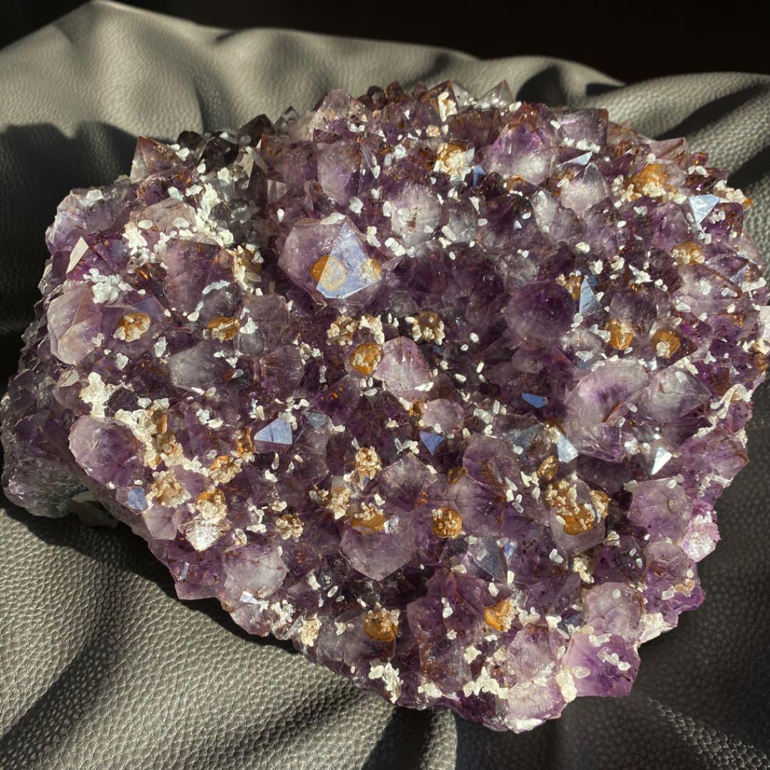 希少❗️アメジスト カコクセナイトカルサイト共生☆パワーストーン財運 原石A137