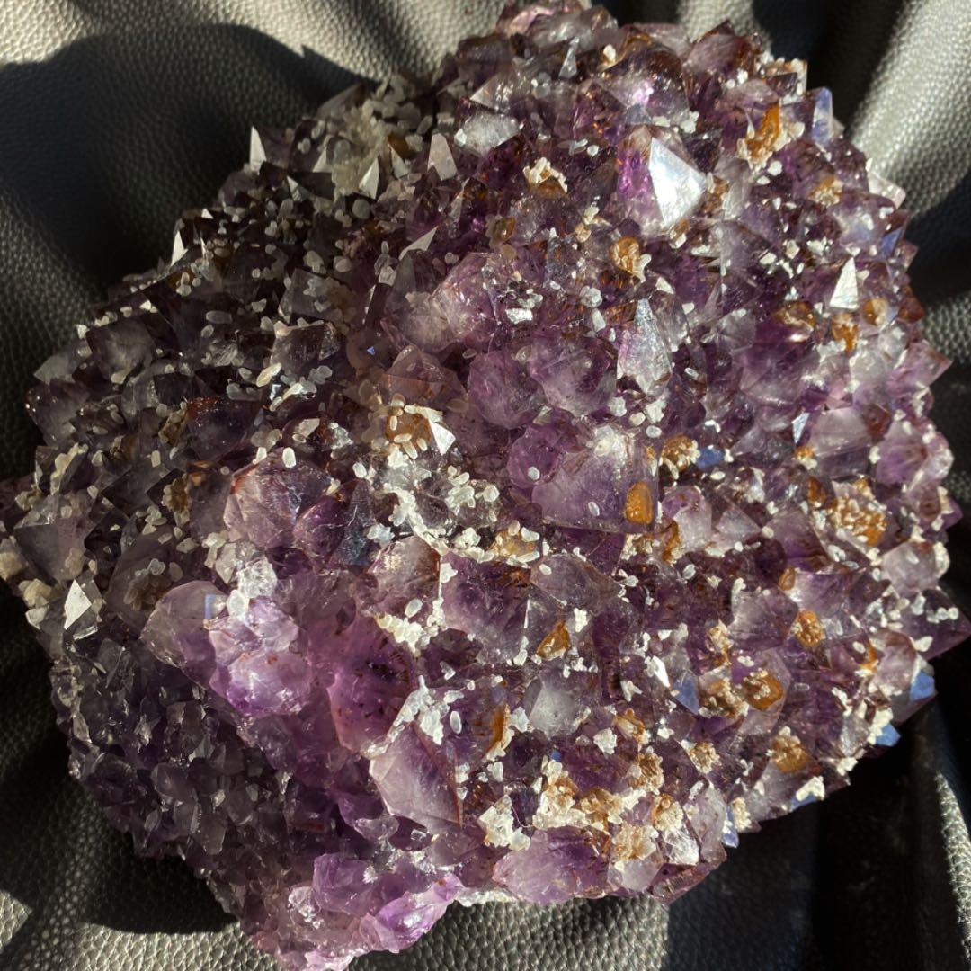 希少❗️アメジスト カコクセナイトカルサイト共生☆パワーストーン財運 原石A137