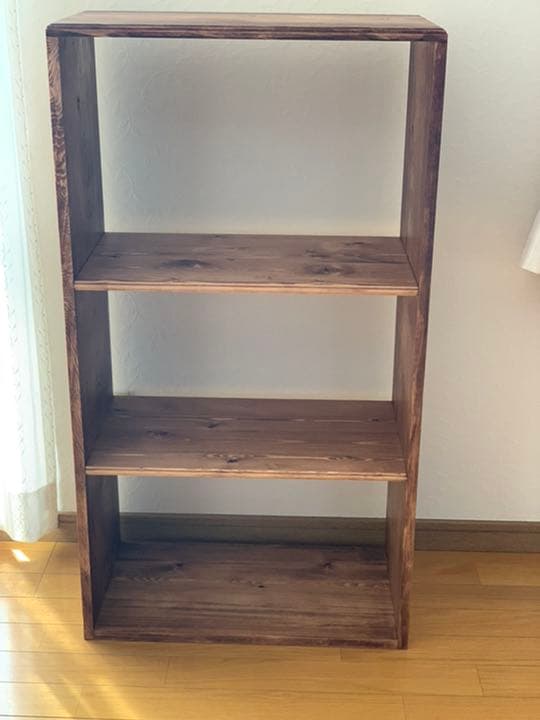 【無垢材】3段カフェラック　アンティーク　ブックラック