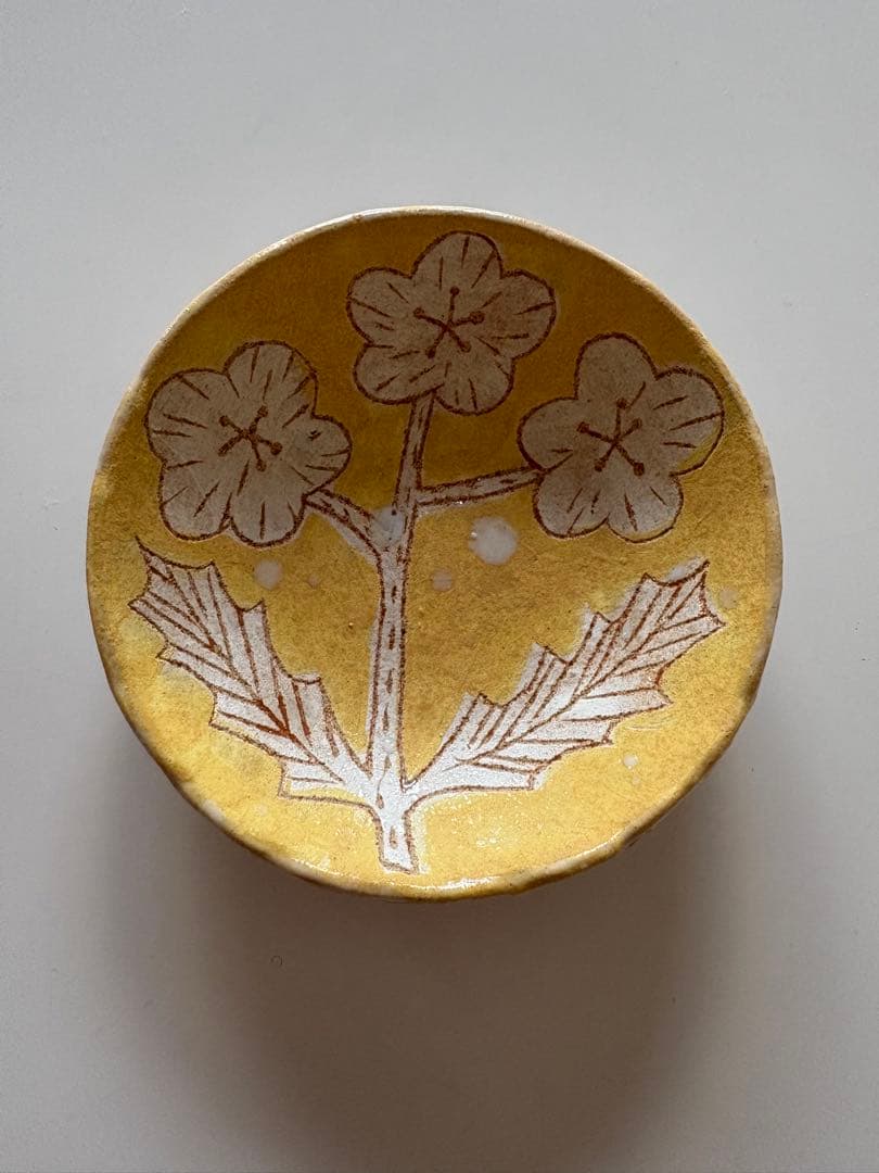 鹿児島暁　花柄陶器小皿2枚セット