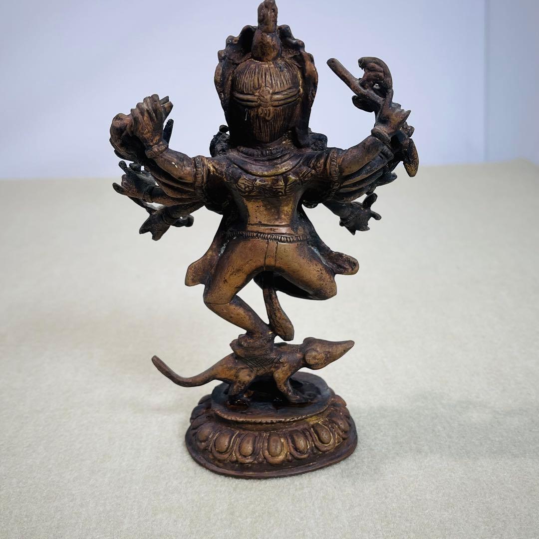 【真鍮製】ガネーシャ像 インド ヒンドゥー 多腕 神様 置物 オブジェ　ブラス