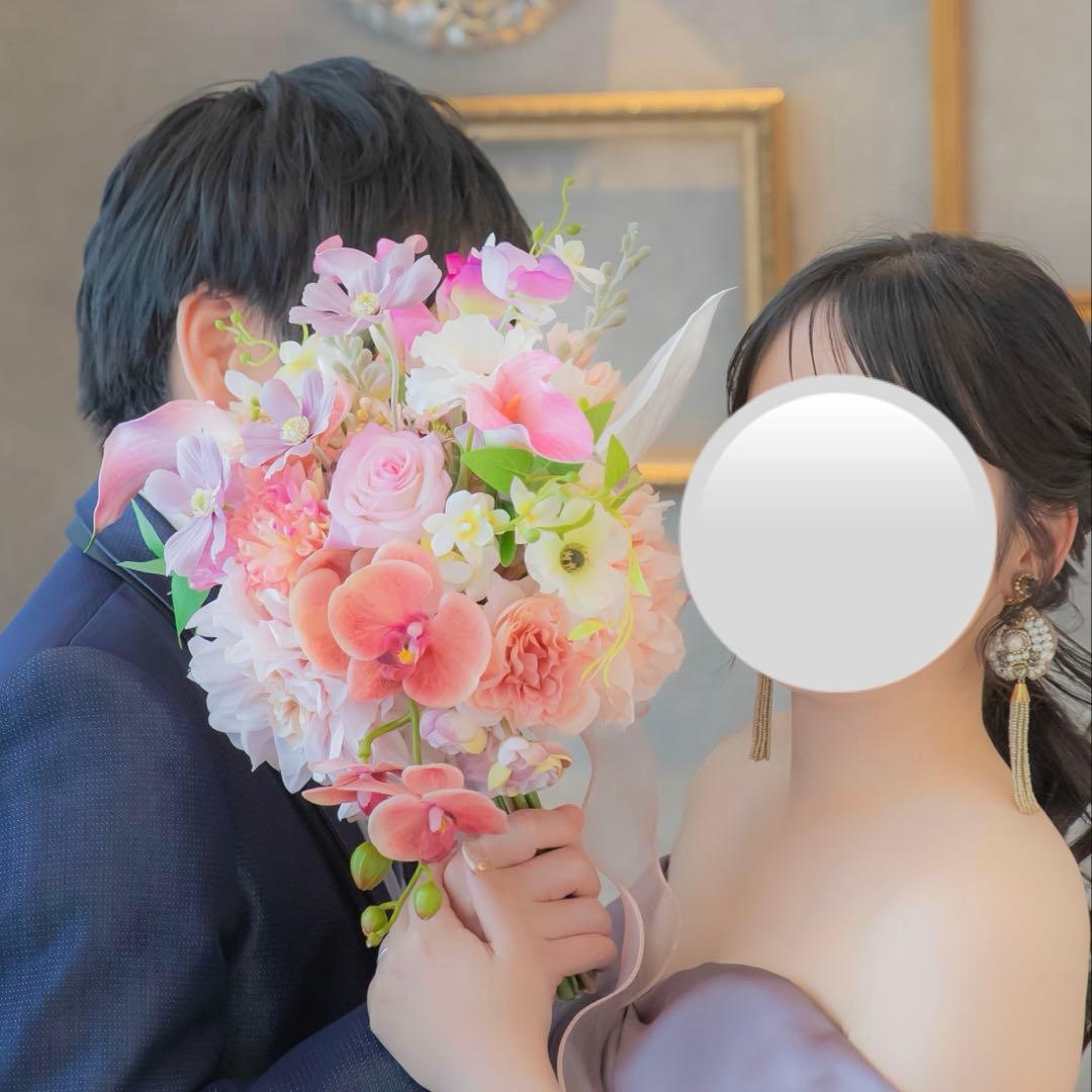 ウエディング　ブーケ&ブートニアセット