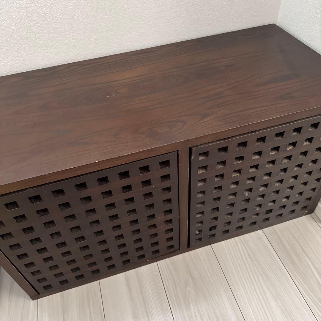 2段木製ラック　2ユニットキューブ　a.flat