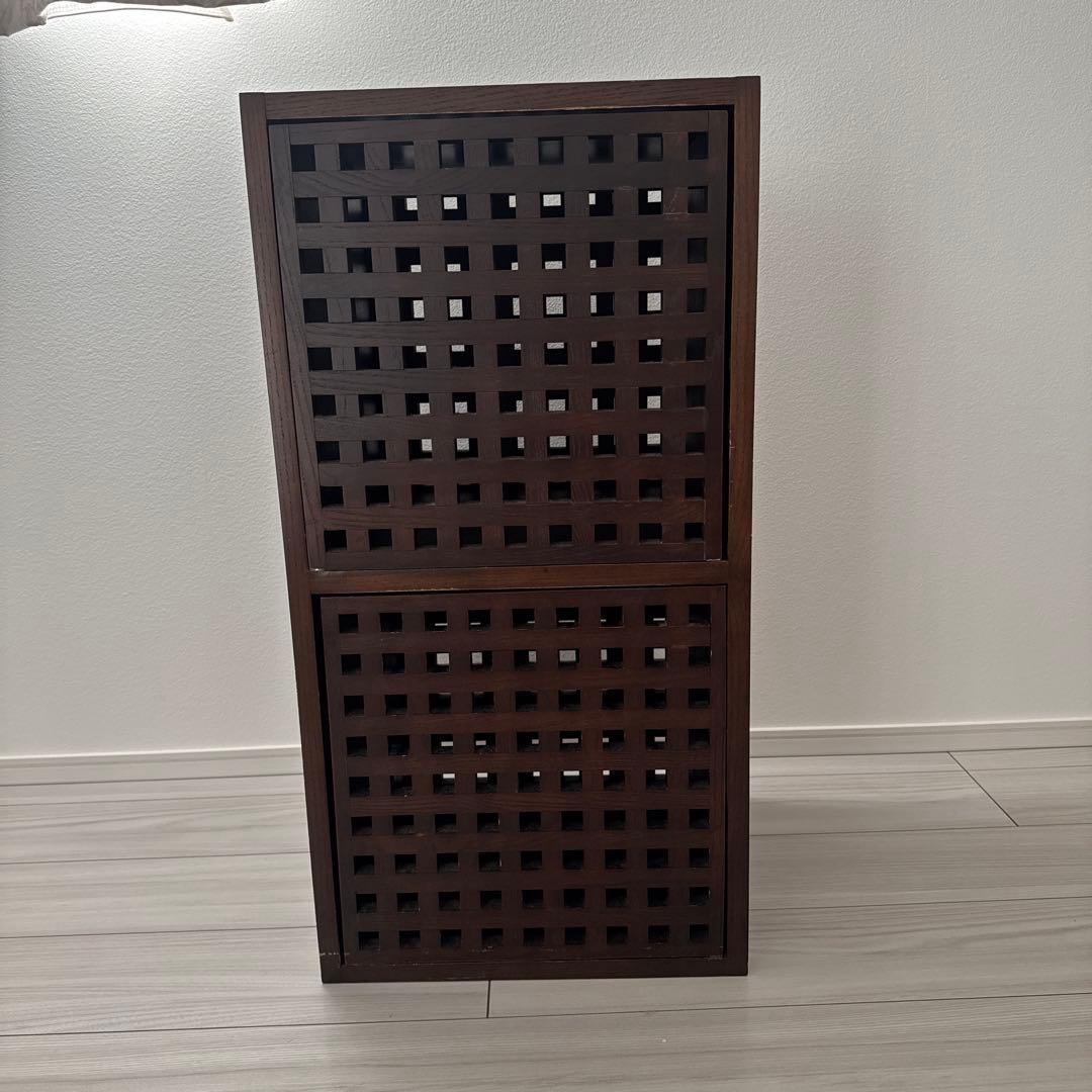 2段木製ラック　2ユニットキューブ　a.flat