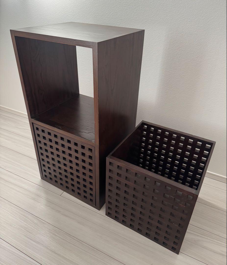 2段木製ラック　2ユニットキューブ　a.flat